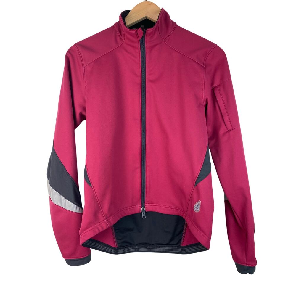 Novara Women's M Pink Gray Full Zip Long Sleeve Bike Cycling‎ Jacket *